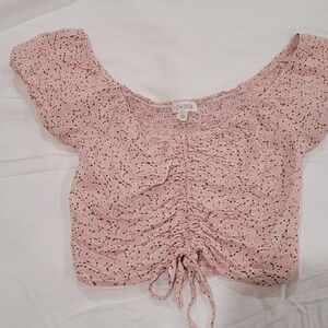 Sky and Sparrow Pink Ruched Blouse